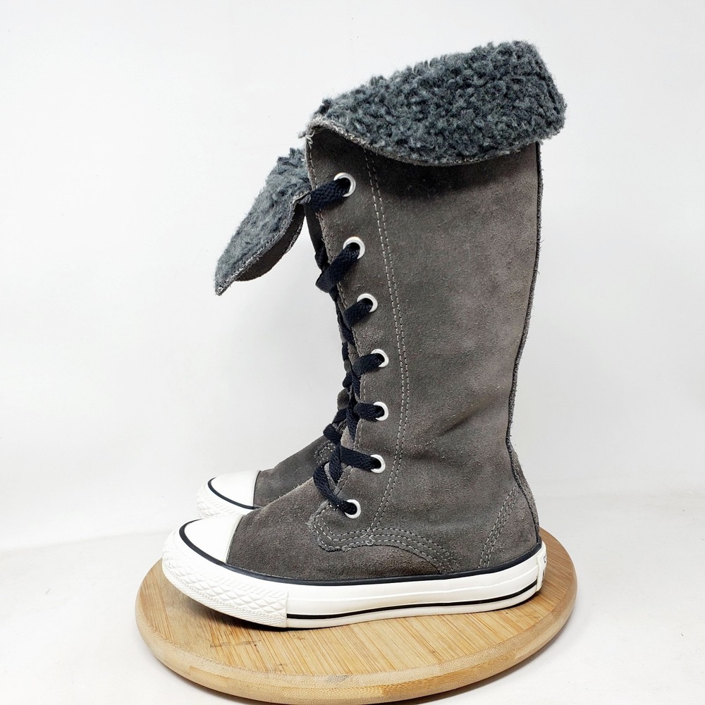 Converse Tall Sneaker Kids 11‎ Grey Suede Lined Chuck Taylor All Star Shoes